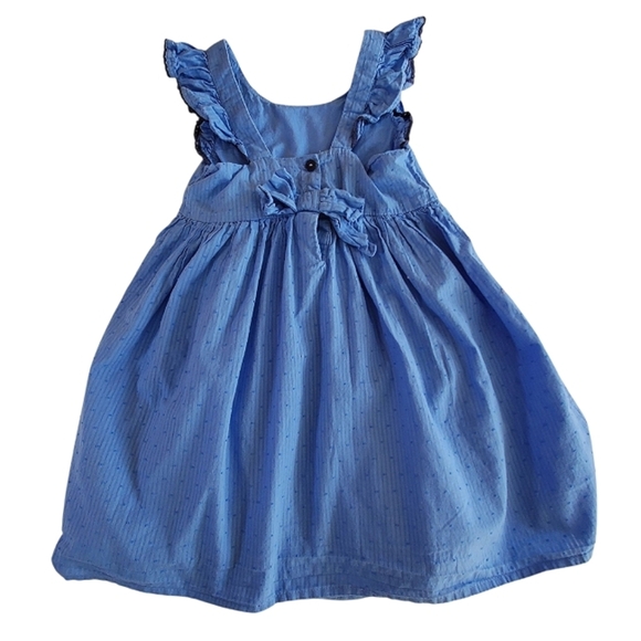 🟢K1123 * Sigrid Olsen Kids Girls Summer Dress Blue Dots Size 5 - Picture 3 of 8